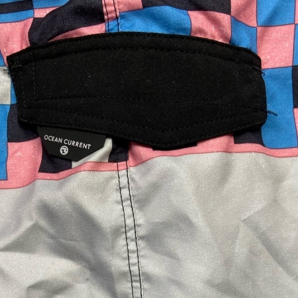 Ocean Current Mens Black Pink Checkered Board Shorts Swim Trunks Size 34 NEW - Picture 5 of 12